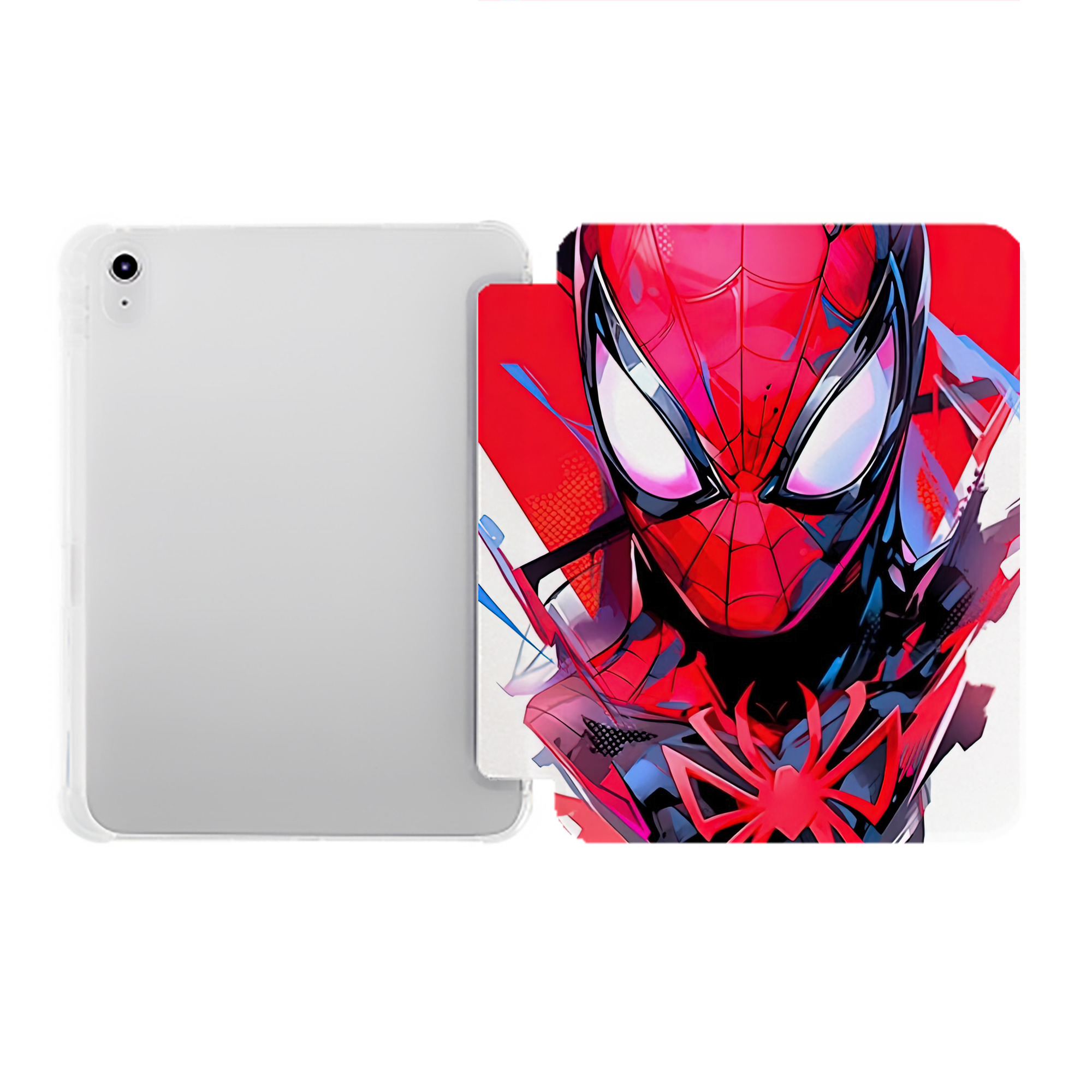 （画像用） Spider Man スパイダーマン IPad ケース ペン収納付き 三つ折りスタンド PUレザー×シリコン 対応機種9.5/10.5/10.9インチ